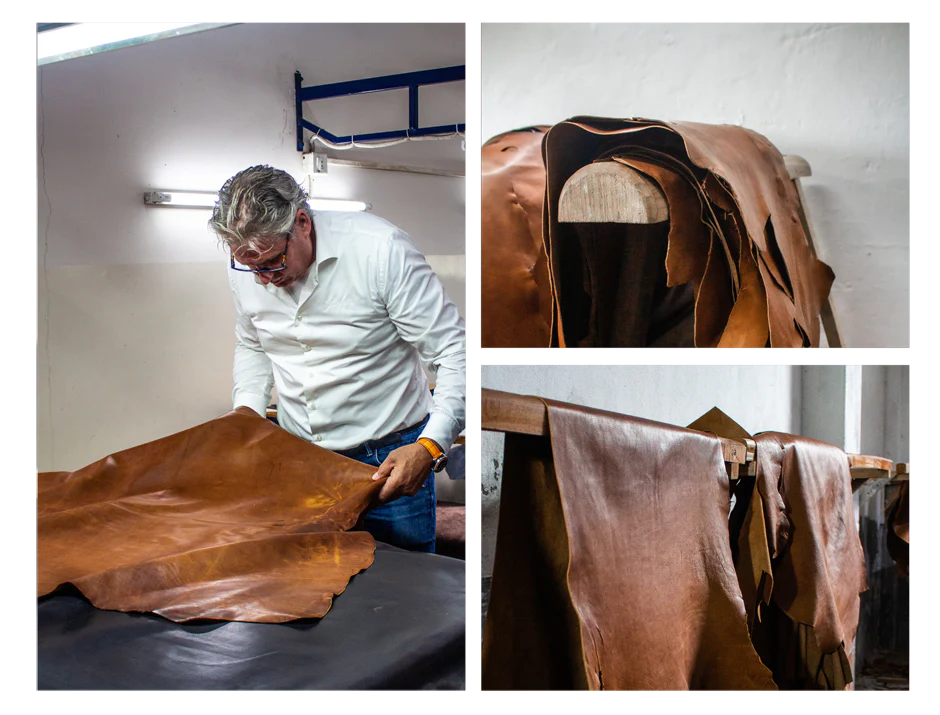 Our most common type of leather: Wax Pull-up leather
