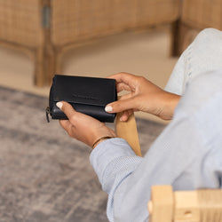 Leather Wallet Black Aldra