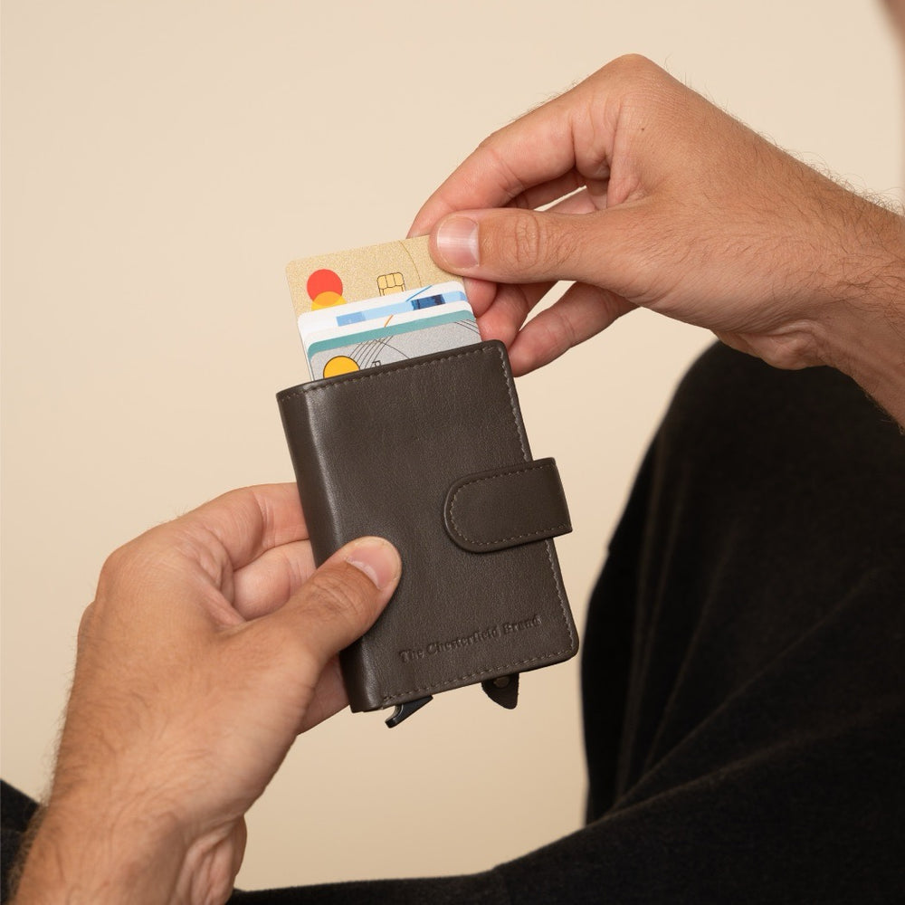 Leather Card Holder Clay Grey Althea
