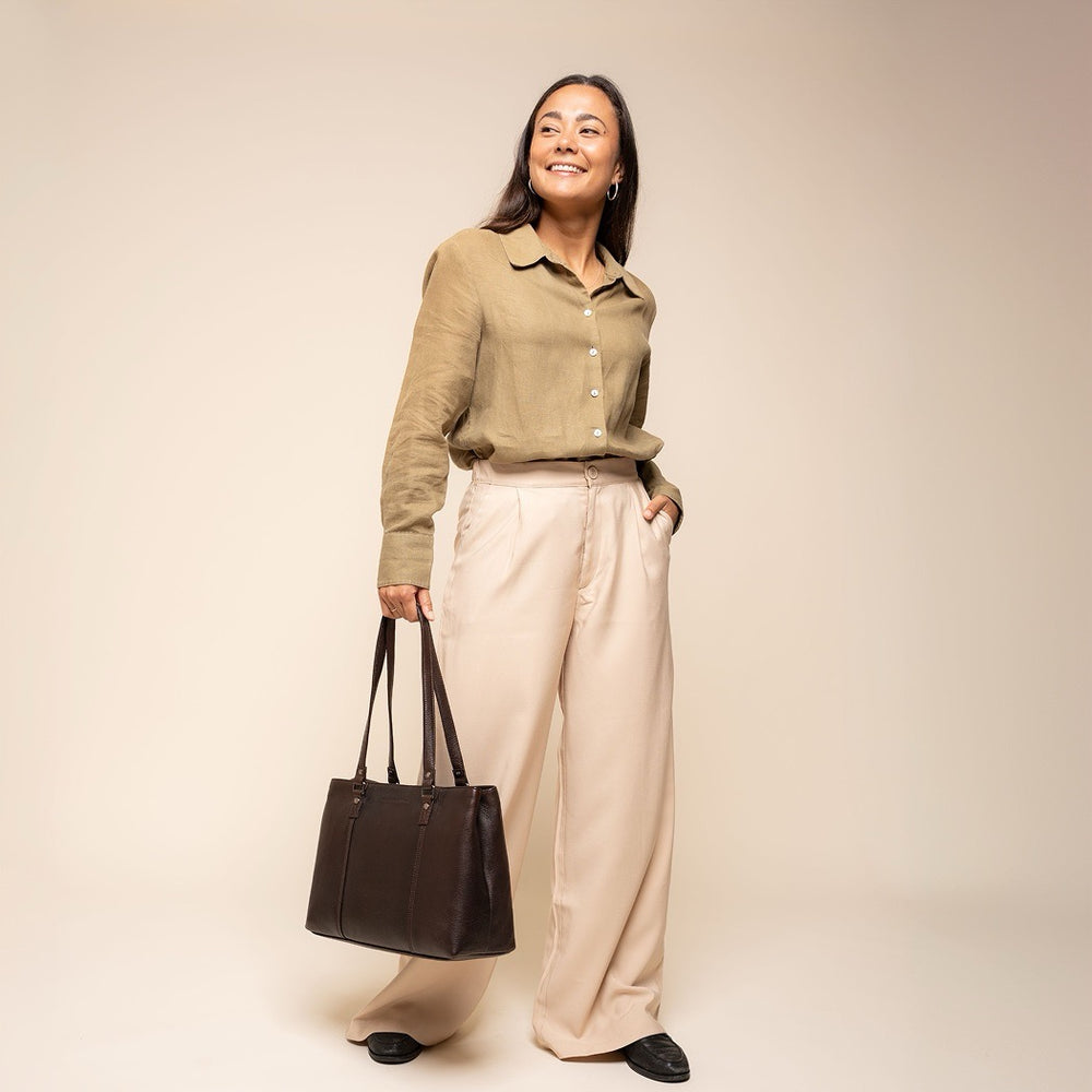 Sac Cabas en Cuir Marron Alverino