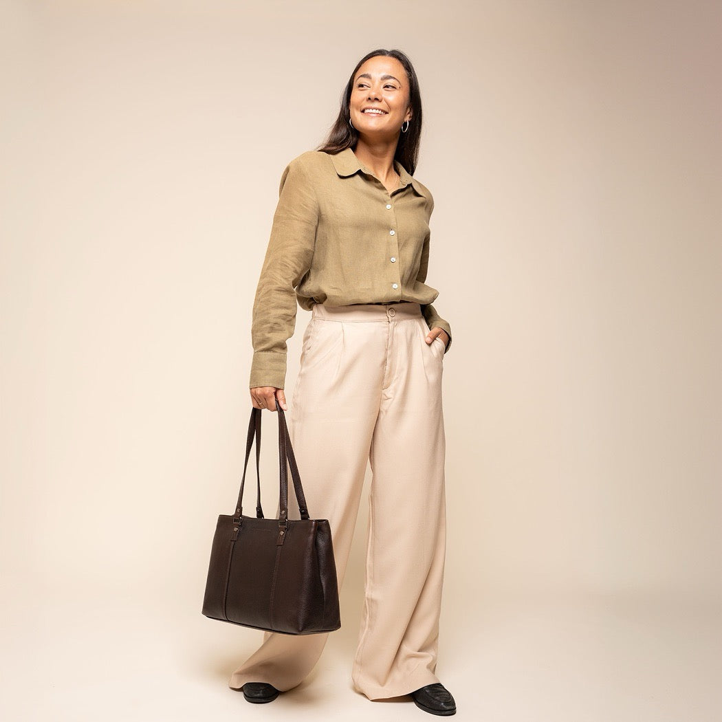 Leder Shopper Braun Alverino