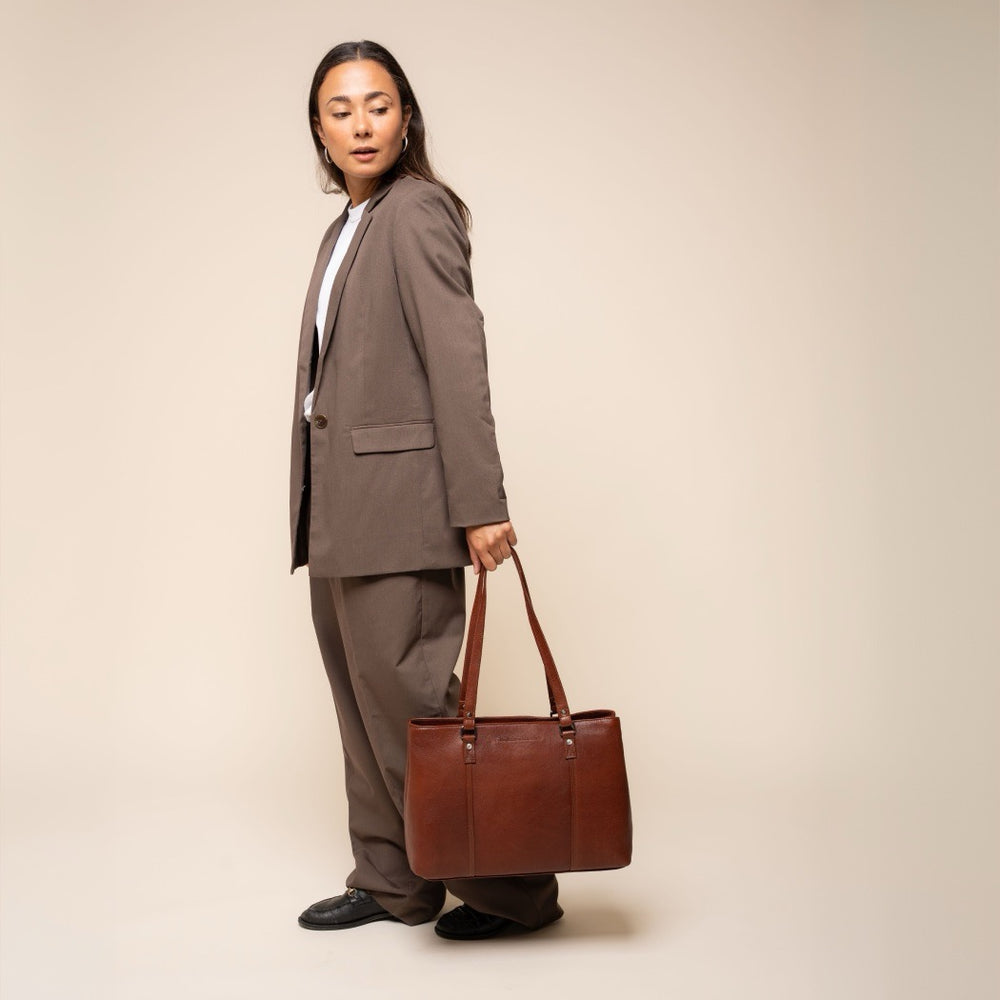 Sac Cabas en Cuir Cognac Alverino