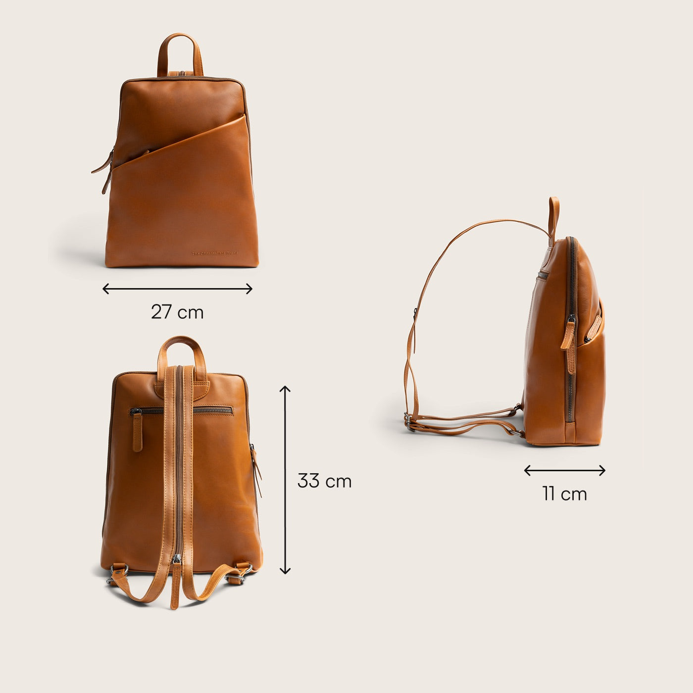 Leren Rugzak Cognac Amanda
