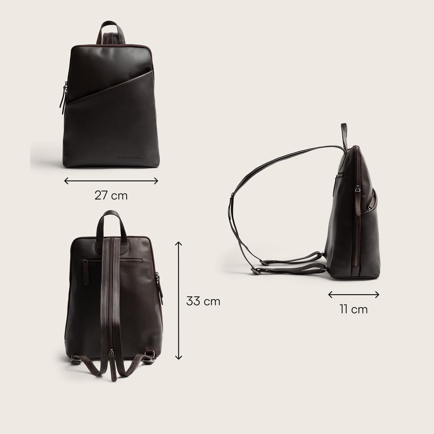 Sac à Dos en Cuir Marron Amanda