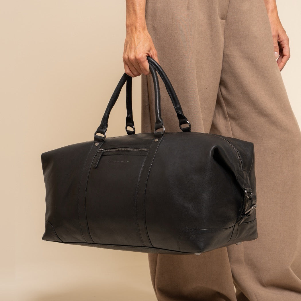 Leder Weekender Schwarz Amaris