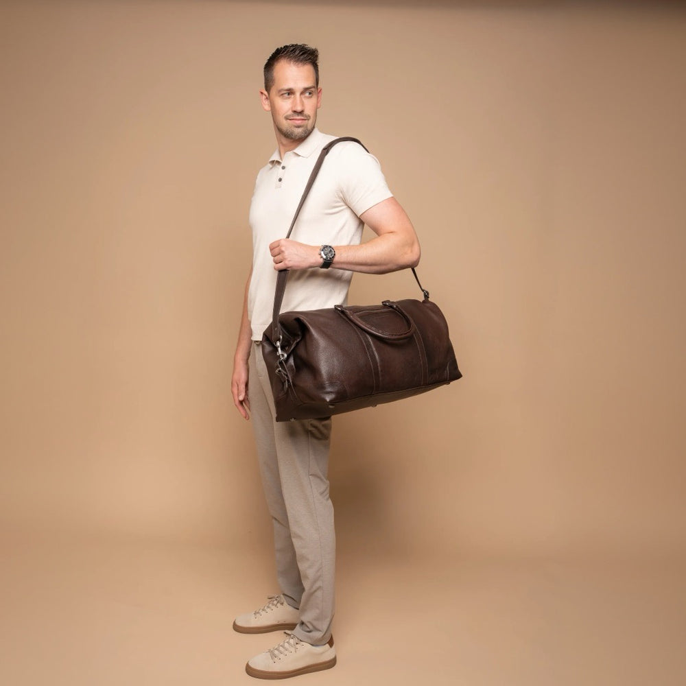 Sac Week-end en Cuir Marron Amaris