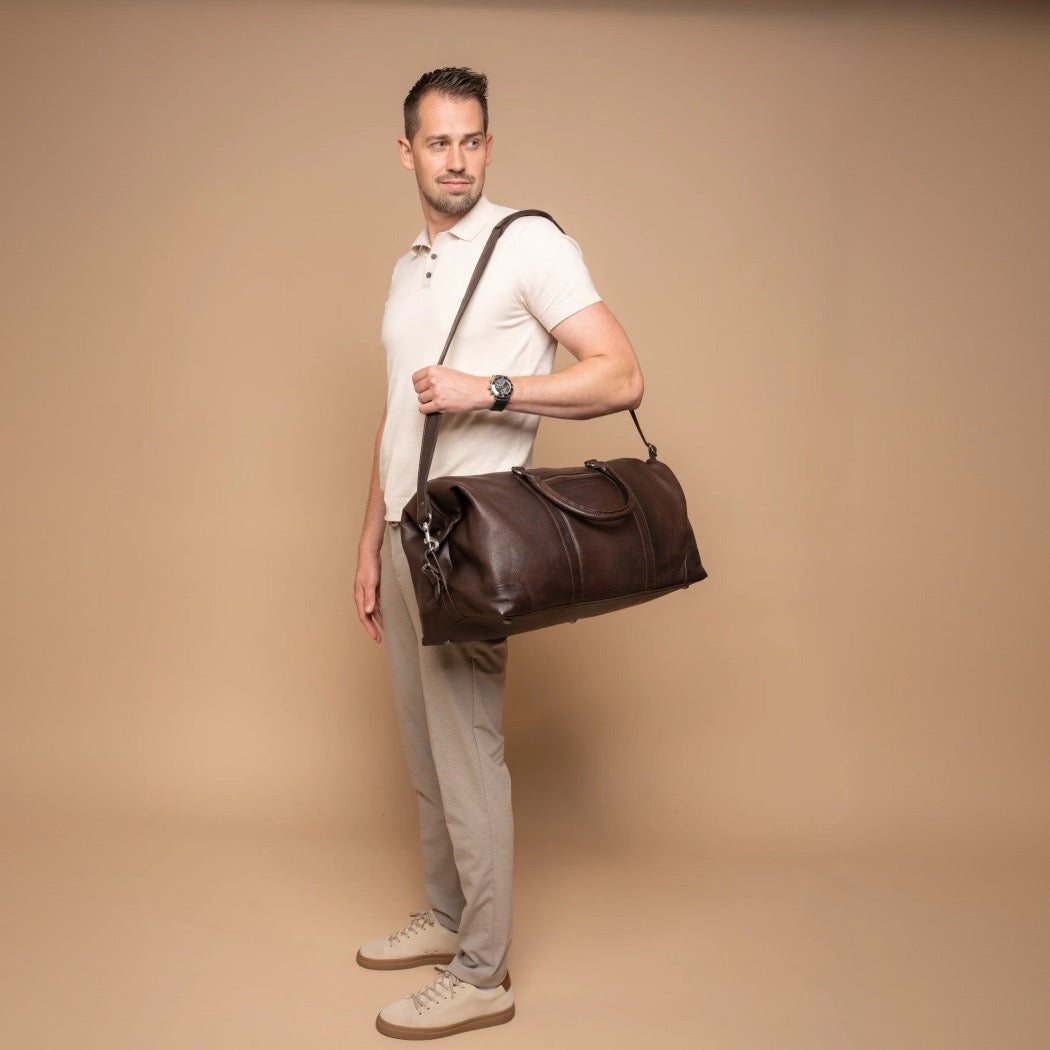 Sac Week-end en Cuir Marron Amaris