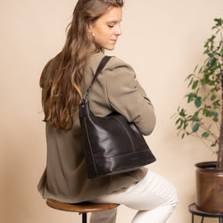 Sac Bandoulière en Cuir Marron Amelia