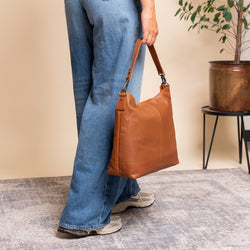 Sac Bandoulière en Cuir Cognac Amelia