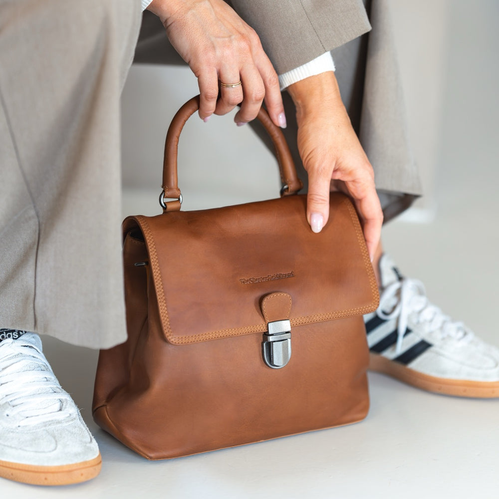 Leather Handbag Cognac Angera