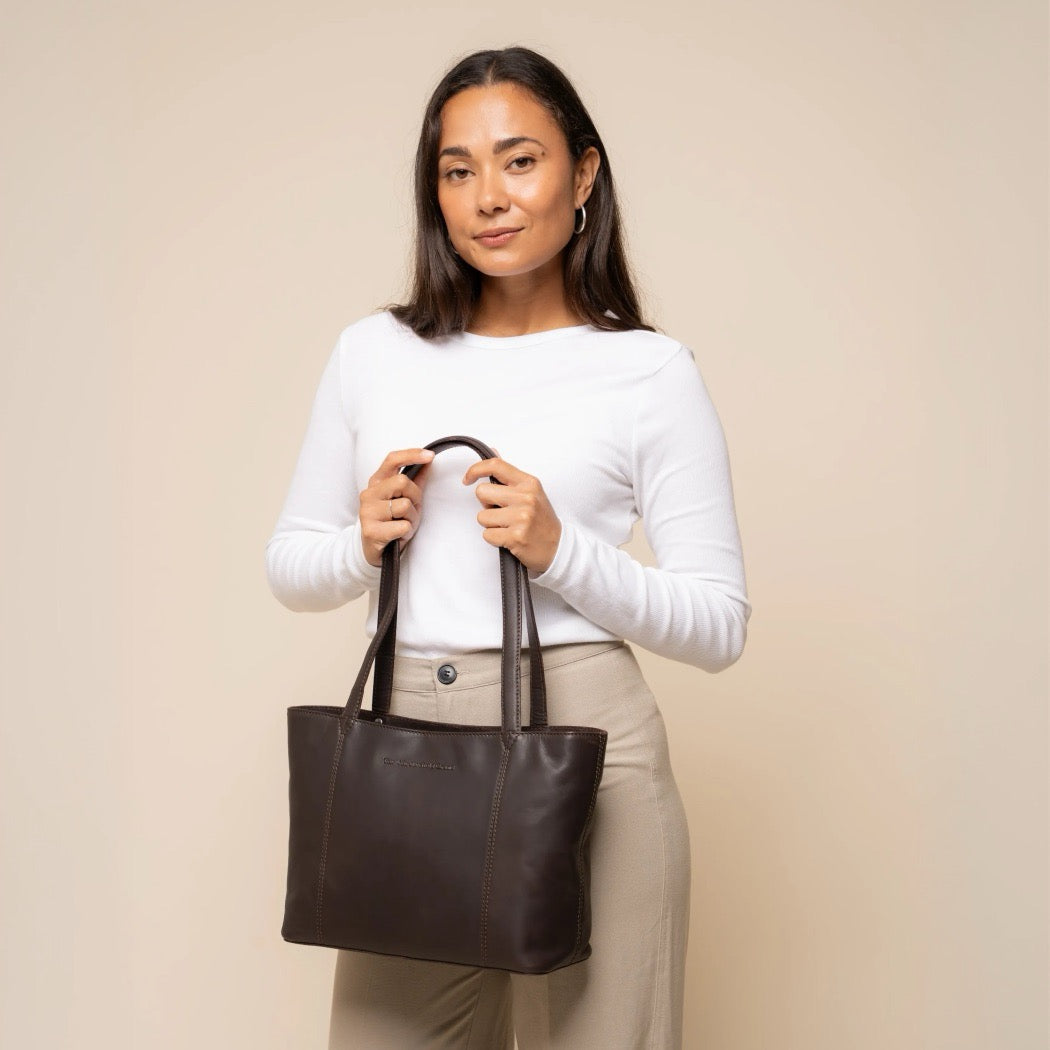 Sac Cabas en Cuir Marron Anira
