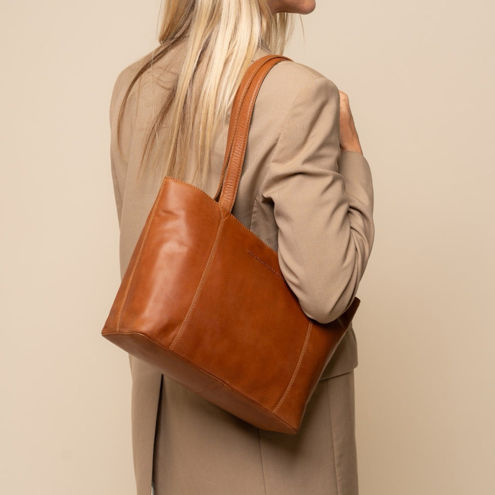 Sac Cabas en Cuir Cognac Anira