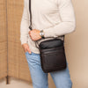 Sac Bandoulière en Cuir Marron Anzora
