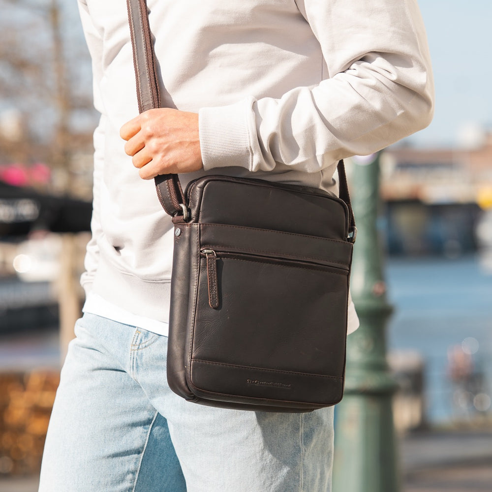 Leder Umhängetasche Braun Anzora