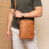 Leather Shoulder Bag Cognac Anzora