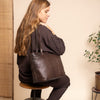 Leather Shopper Brown Astano