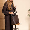 Leather Shopper Brown Astano