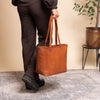 Leder Shopper Cognac Astano
