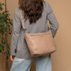 Leather Shoulder Bag Taupe Astero