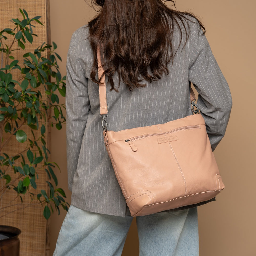 Leather Shoulder Bag Vintage Rose Astero