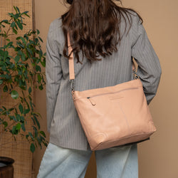 Leather Shoulder Bag Vintage Rose Astero