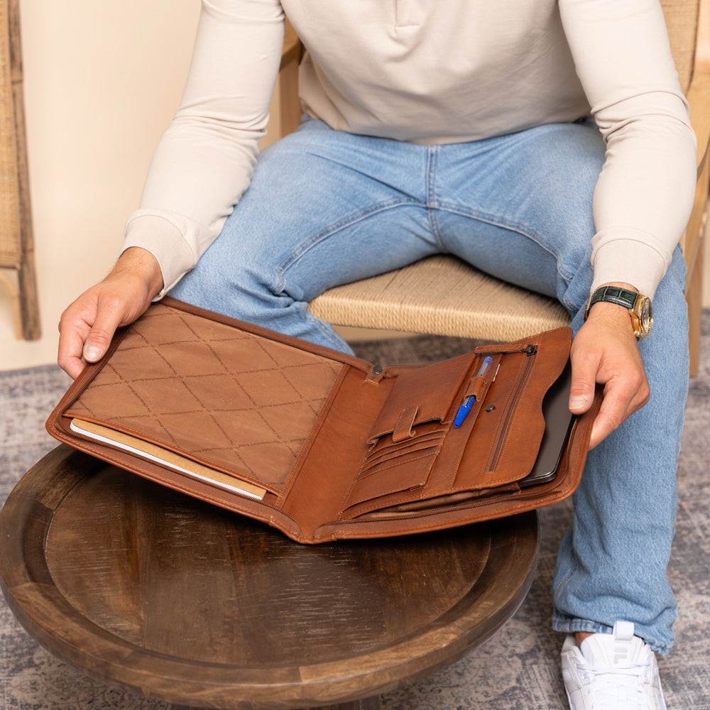 Leather Portfolio Cognac Barnet