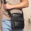Sac Bandoulière en Cuir Noir Bath