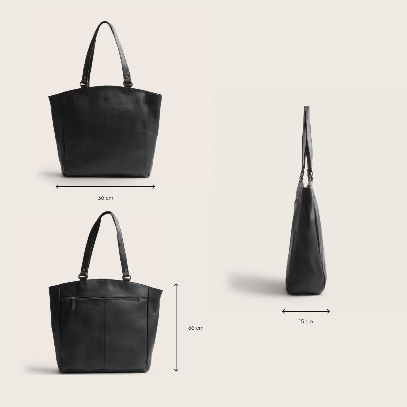 Leather Tote Bag Black Berlin