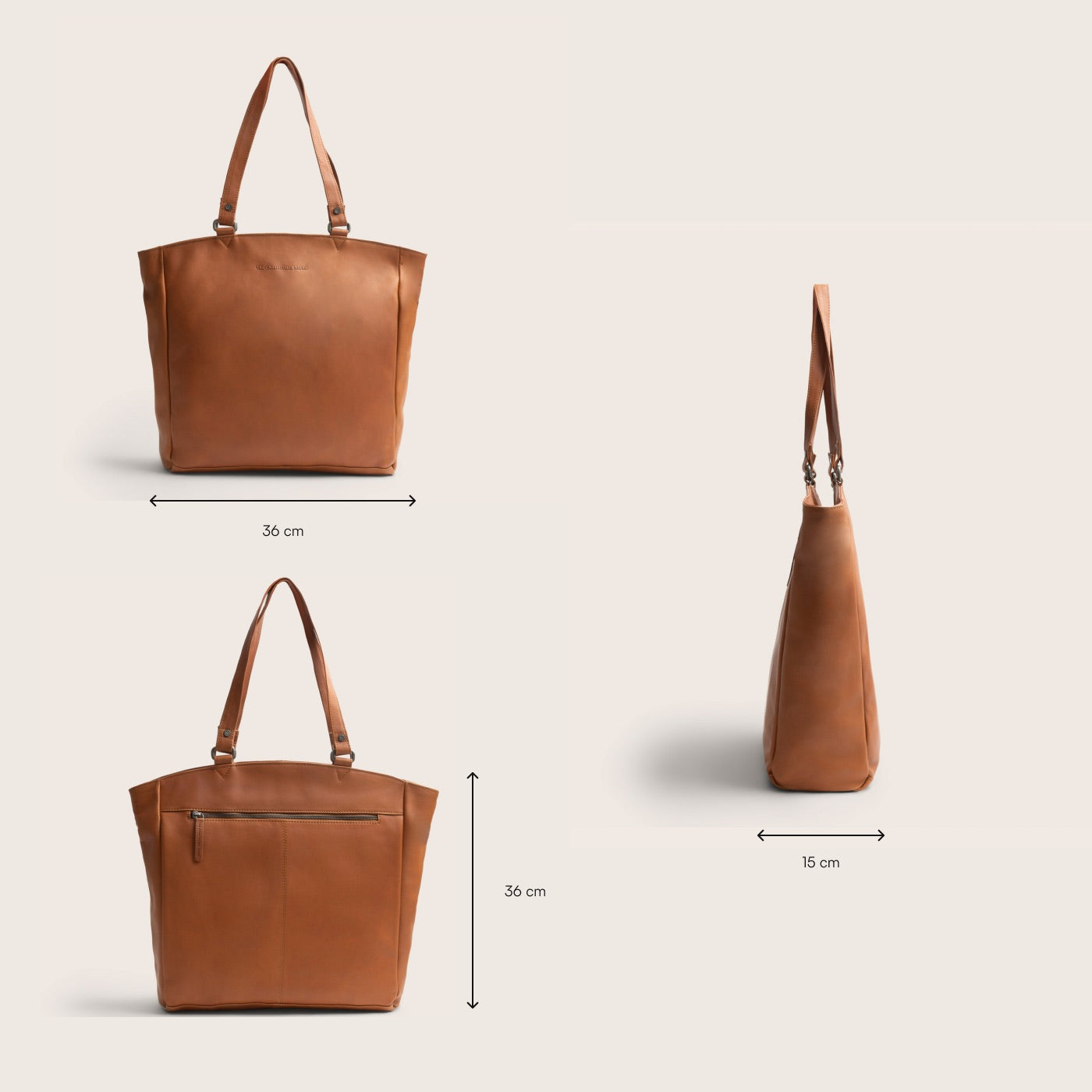 Leather Tote Bag Cognac Berlin