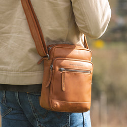 Leder Umhängetasche Cognac Birmingham