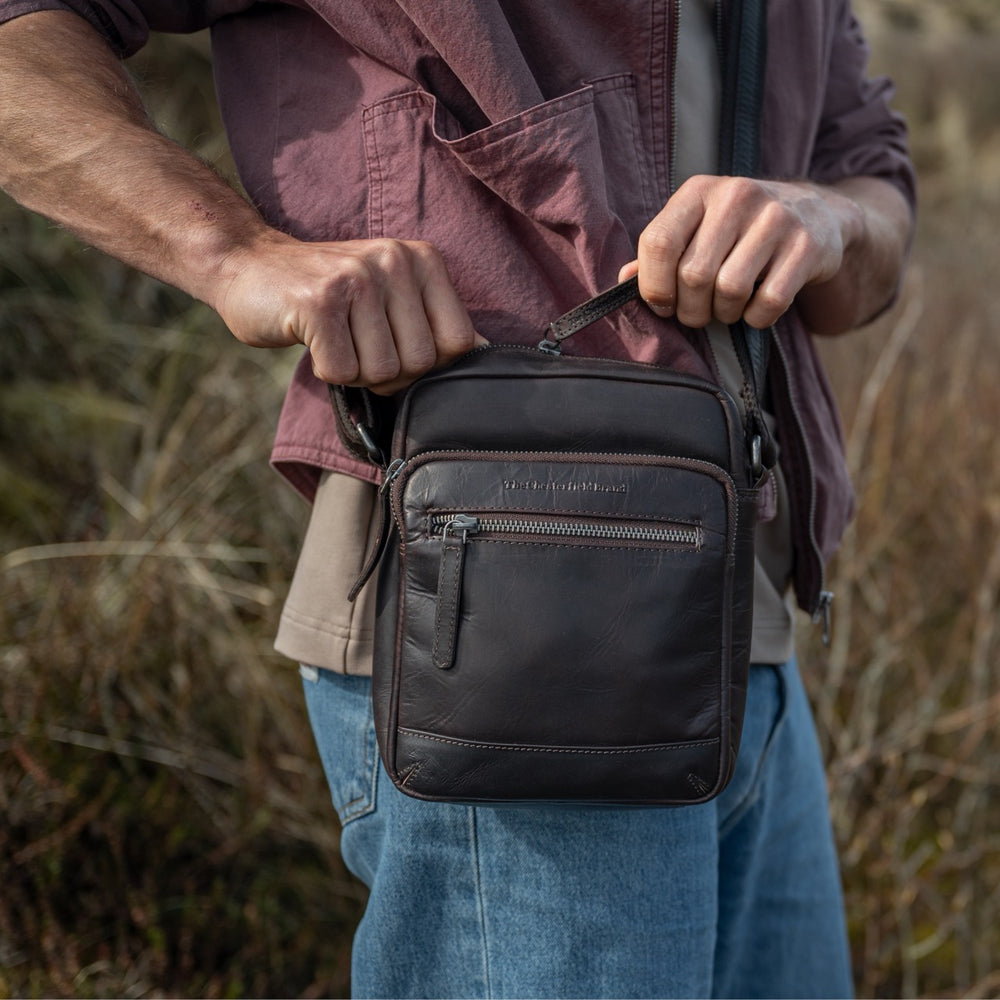 Leren Crossbody Tas Bruin Birmingham