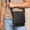 Leather Shoulder Bag Black Bodin