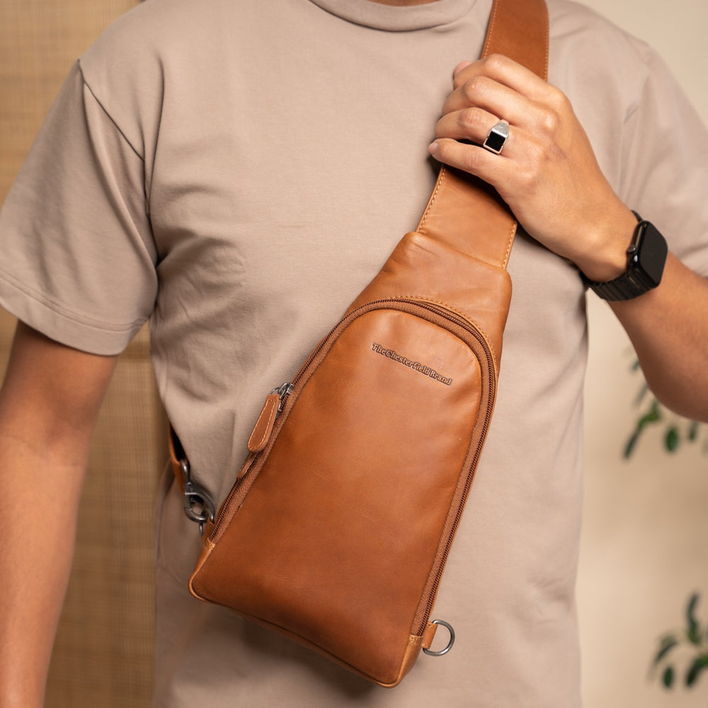Leder Slingbag Cognac Bowey
