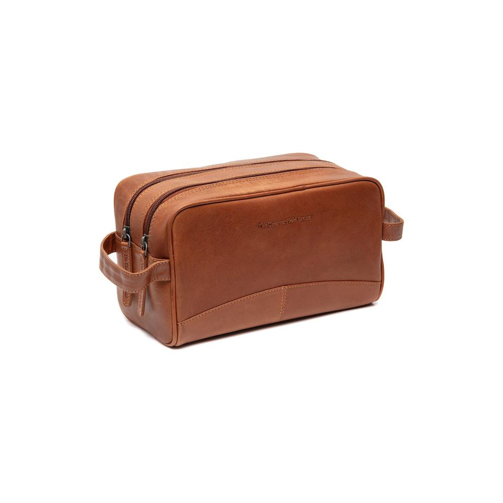 Giftset Leren Toilettas Cognac Stacey met Rituals Doucheschuim