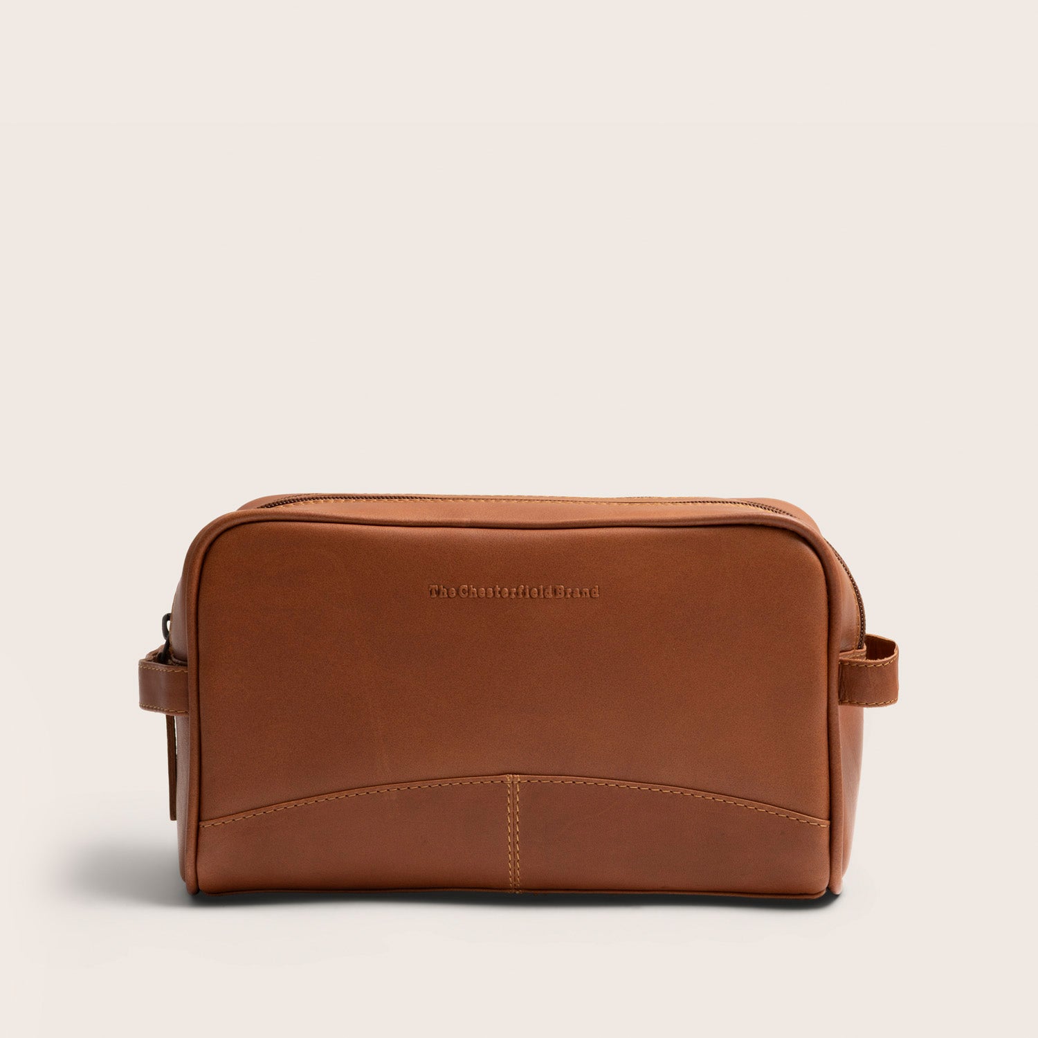 Leder Kulturtasche Cognac Stacey, Vorderansicht