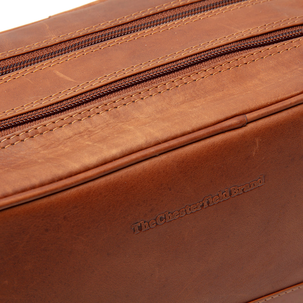 Leather Toiletry Bag Cognac Stacey