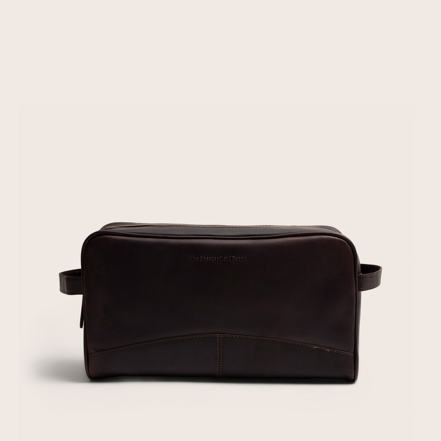 Leder Kulturtasche Braun Stefan, Vorderansicht