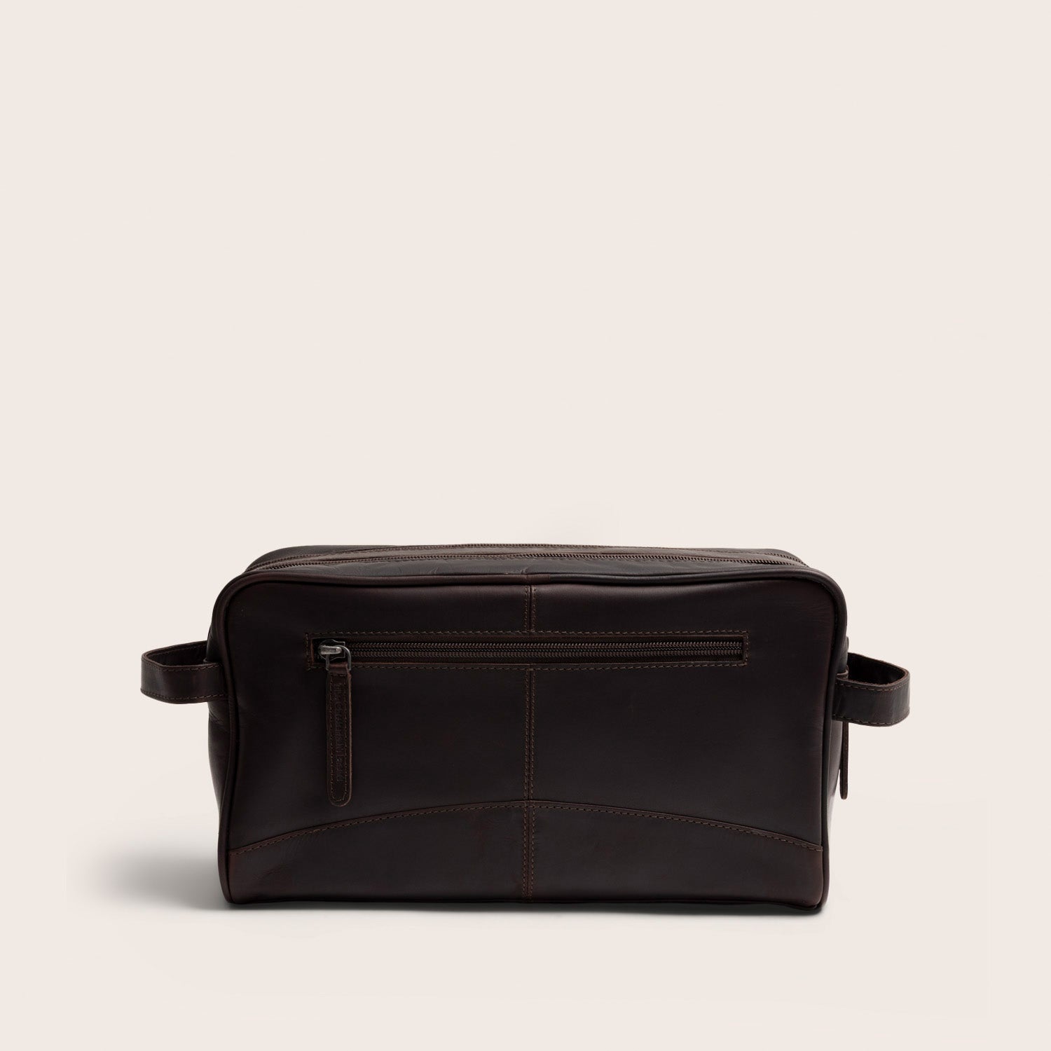 Leder Kulturtasche Braun Stefan, Rückansicht