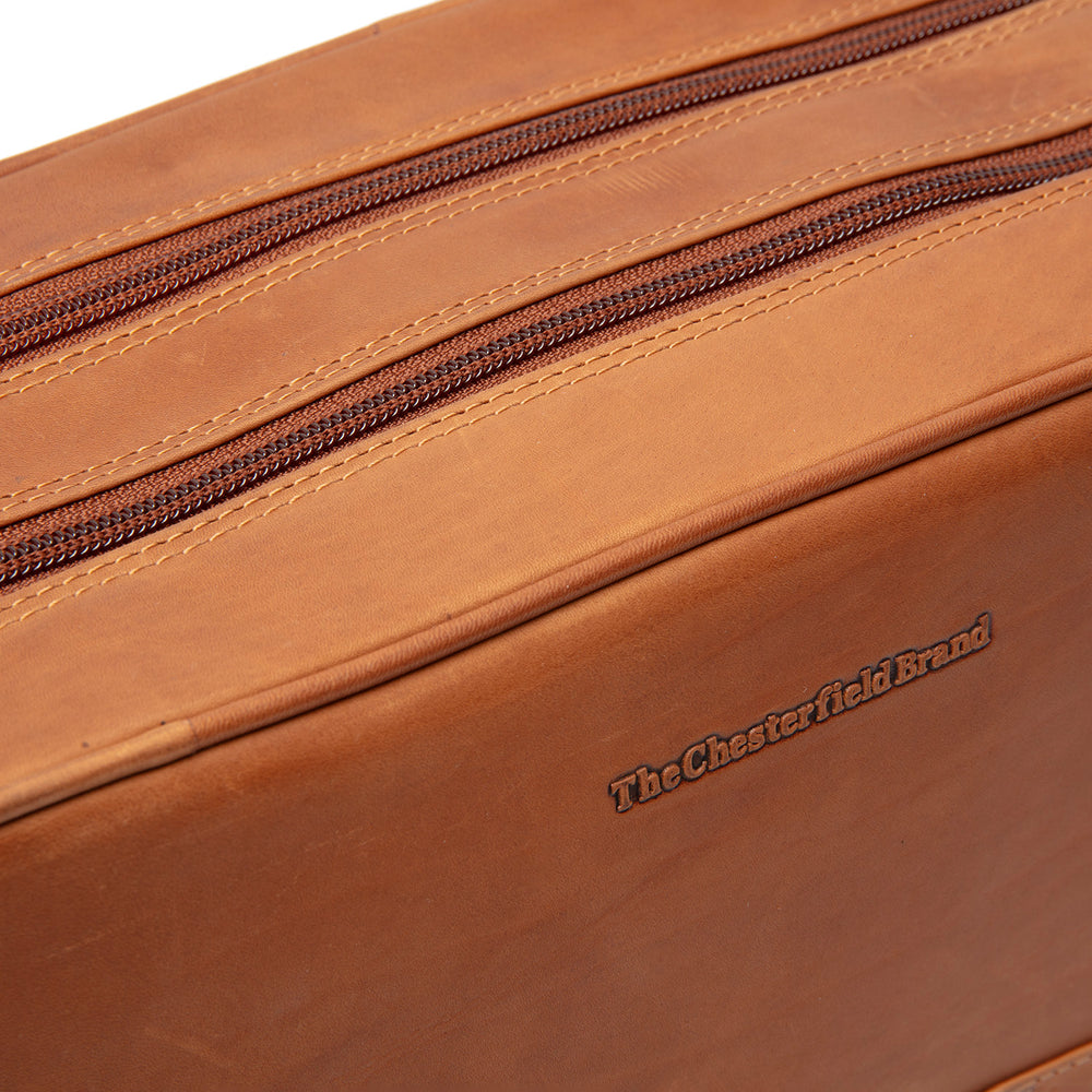 Leather Toiletry Bag Cognac Stefan