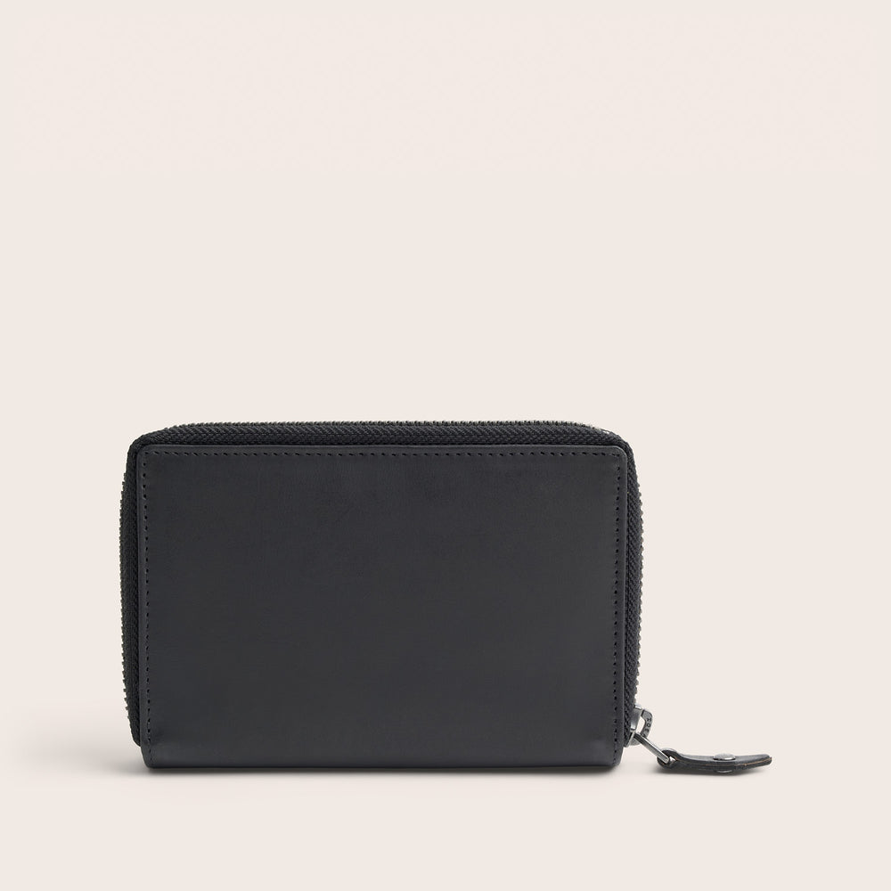 Leather Wallet Black Ascot, back view