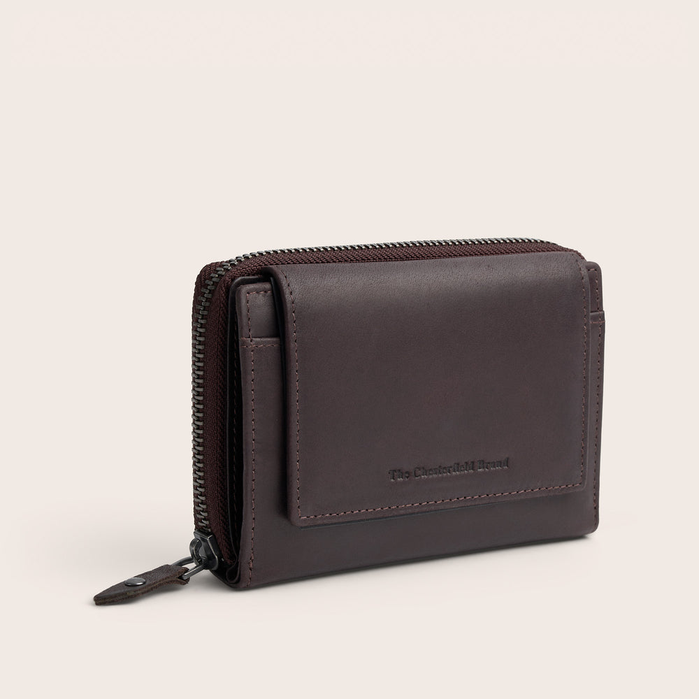 The Chesterfield Brand Leder Geldbörse Braun Ascot, schräge Vorderansicht