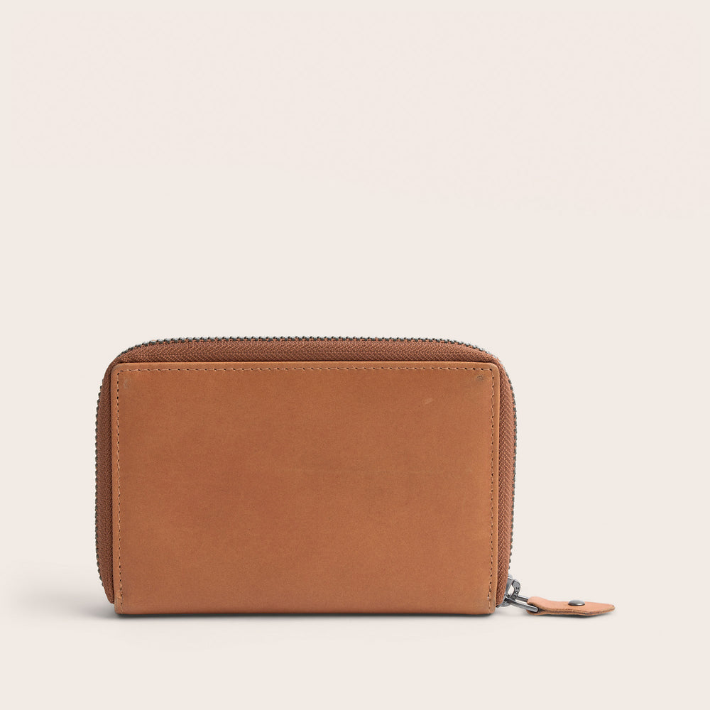 Leather Wallet Cognac Ascot, back view