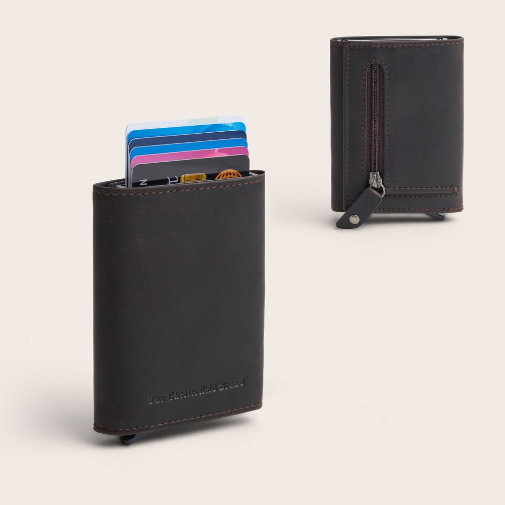 Leather Card Holder Brown Palma