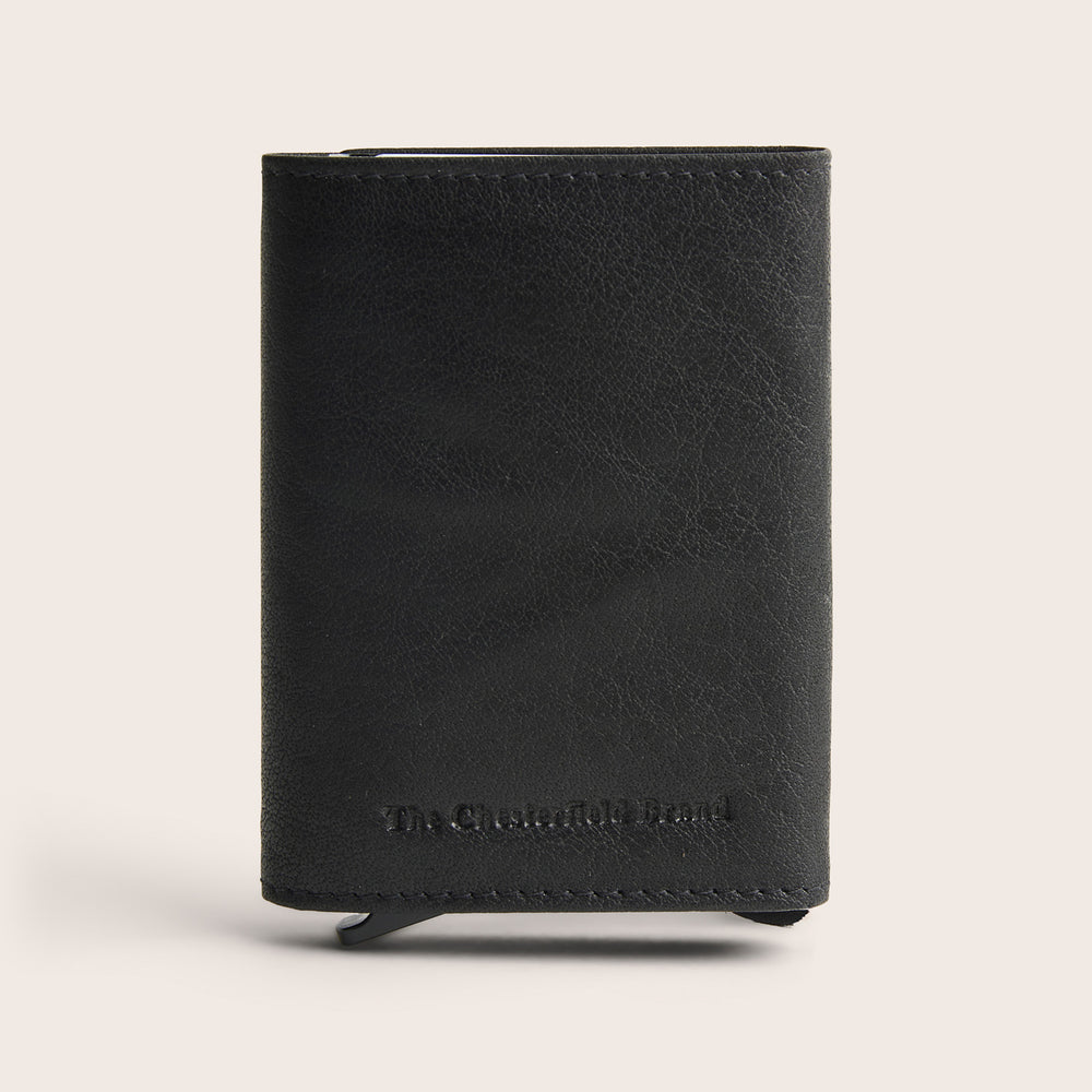 Leder Kartenetui Schwarz Paris