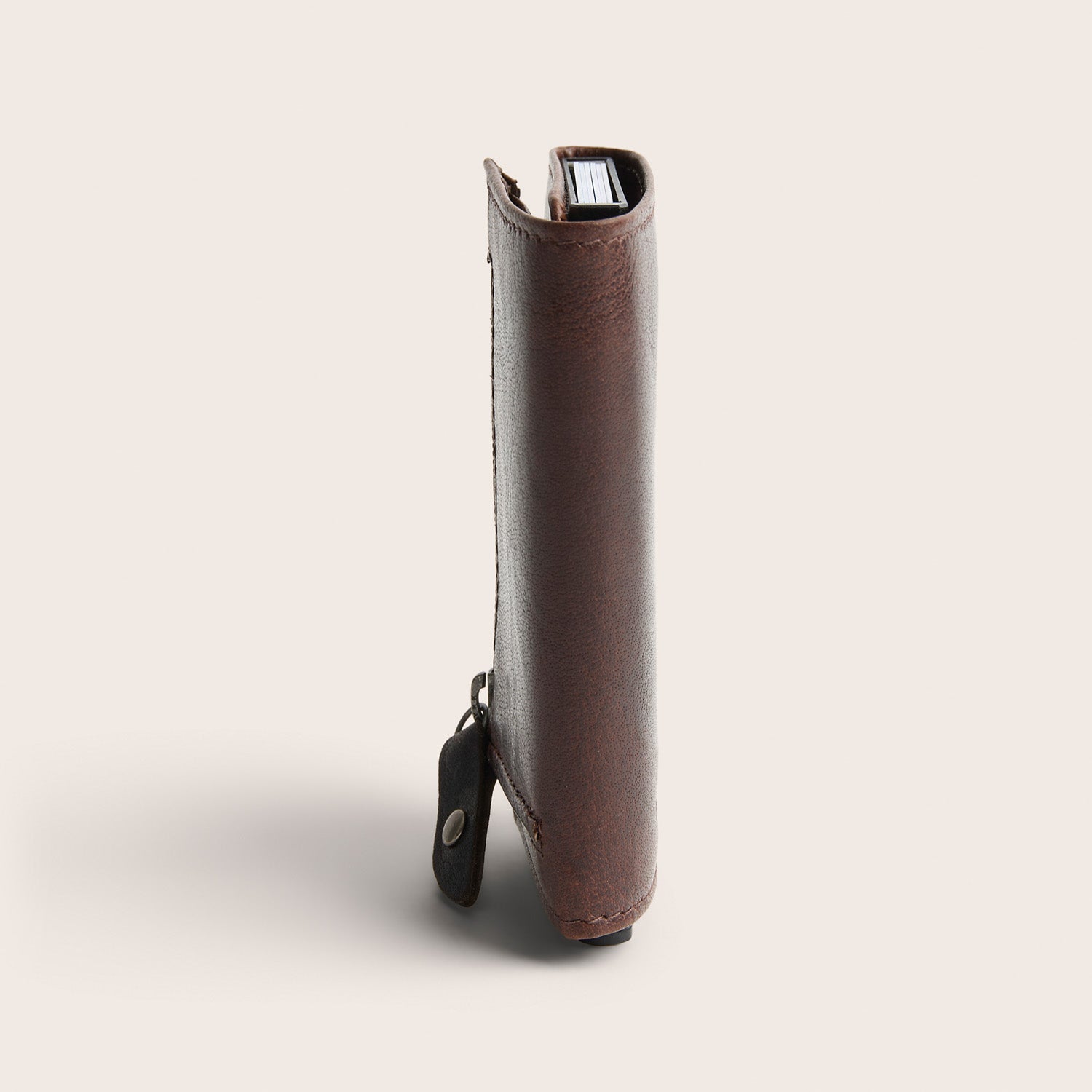 Leather Card Holder Brown Paris