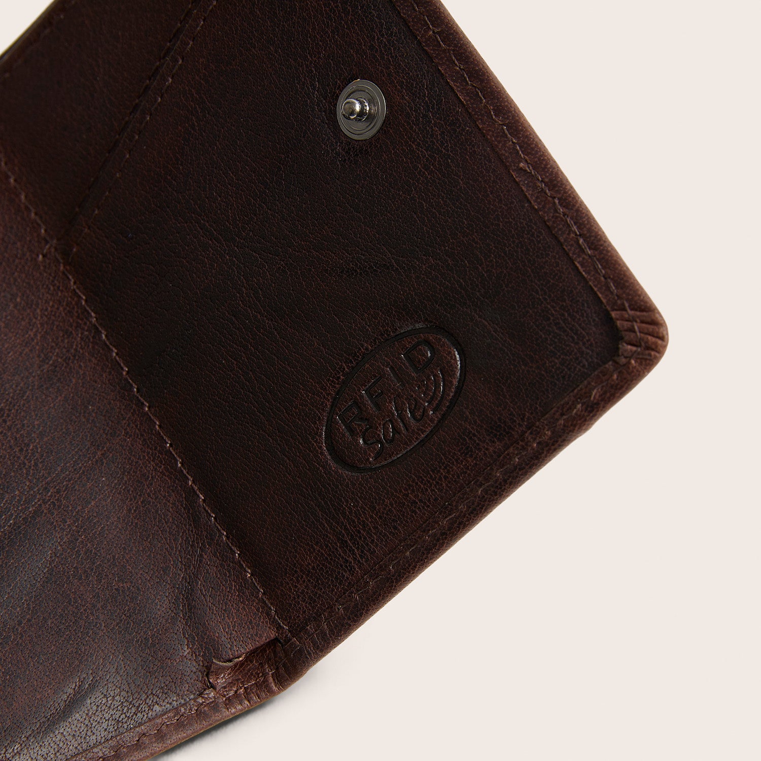 Leather Card Holder Brown Paris
