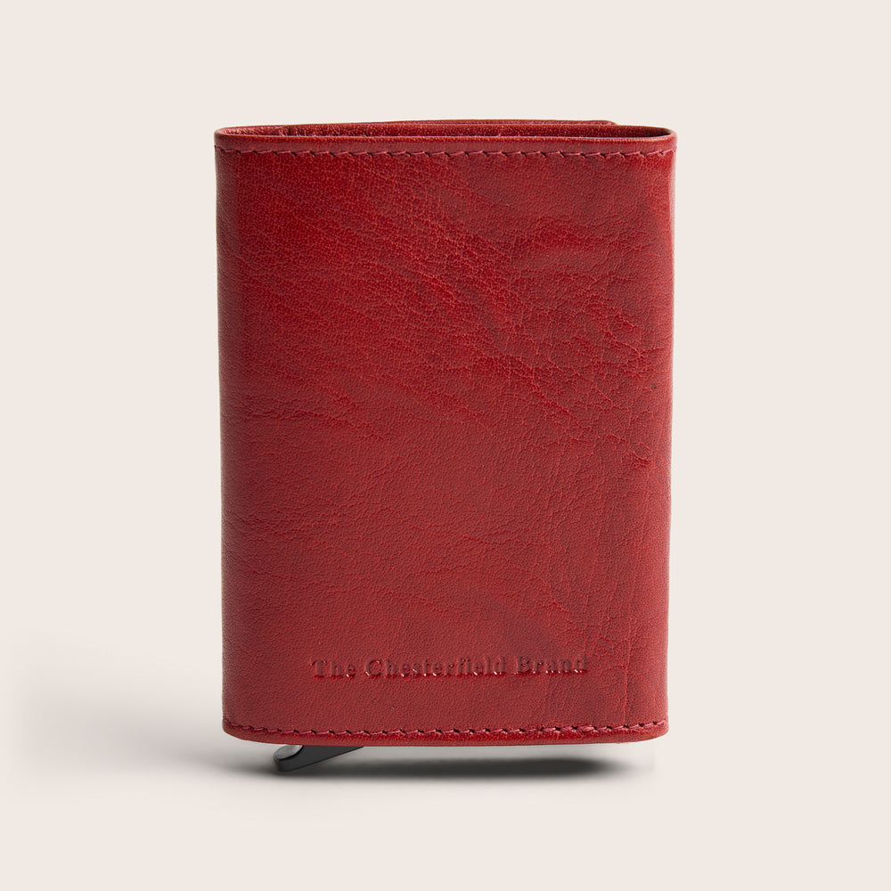 Leather Card Holder Red Paris