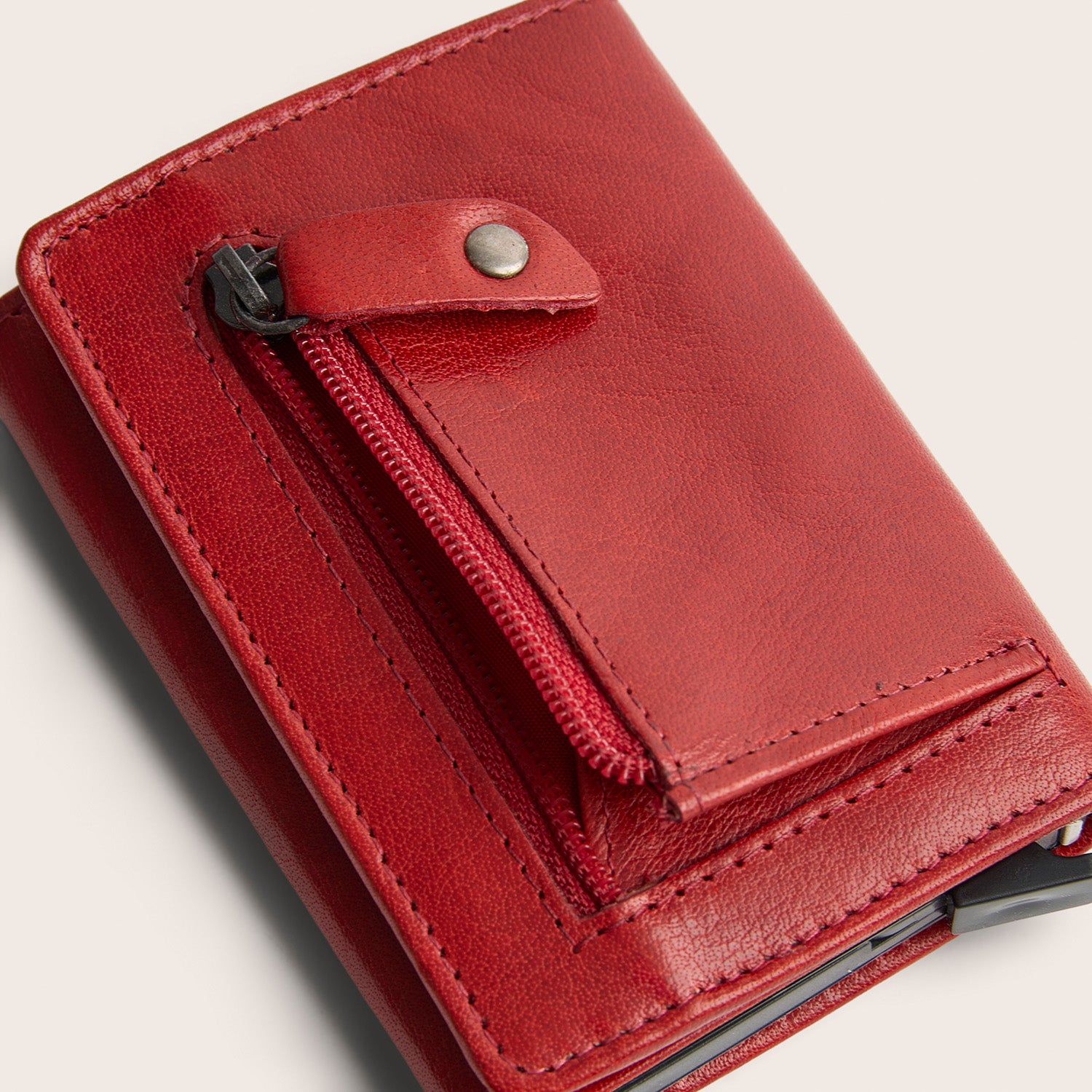 Porte-cartes en Cuir Rouge Paris