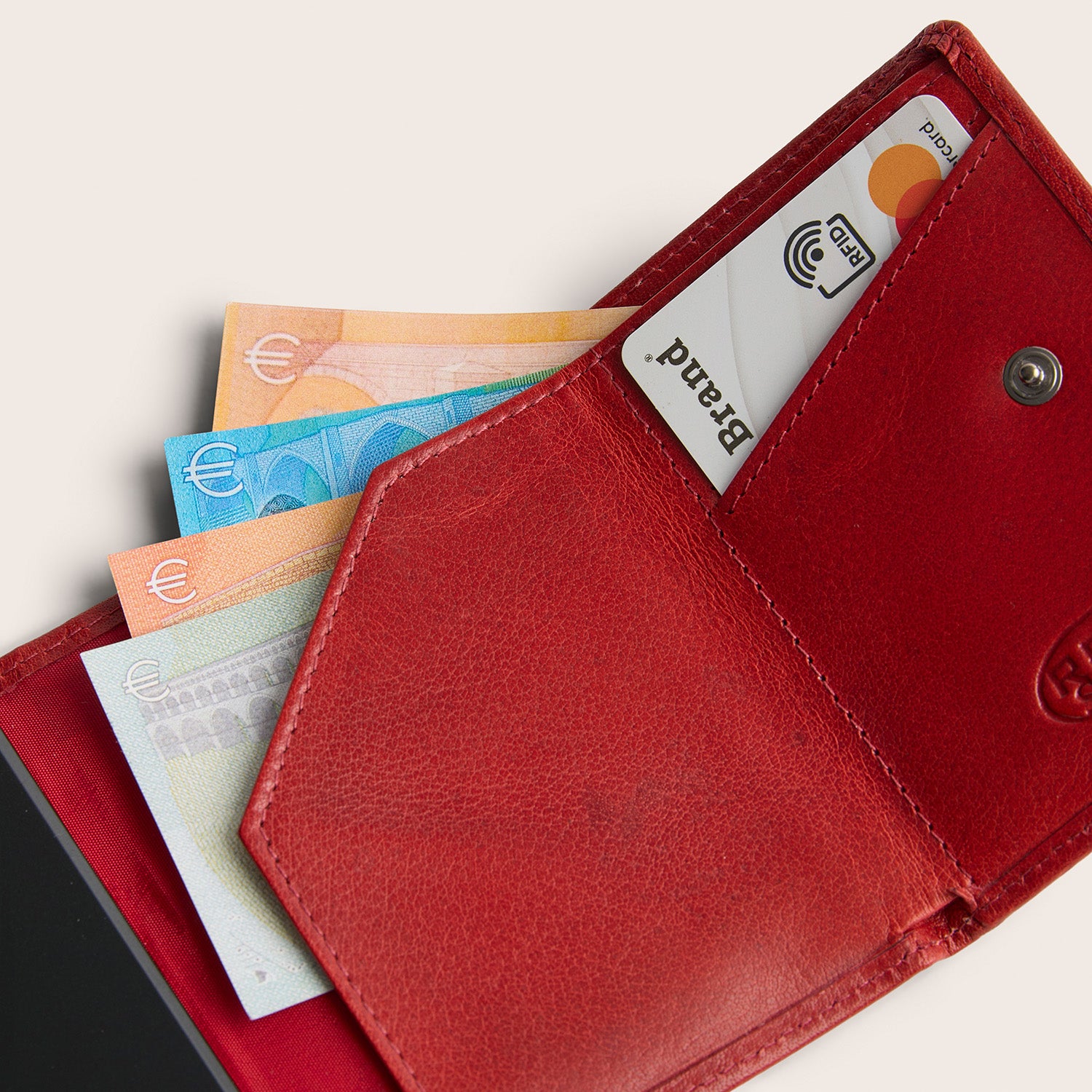 Porte-cartes en Cuir Rouge Paris