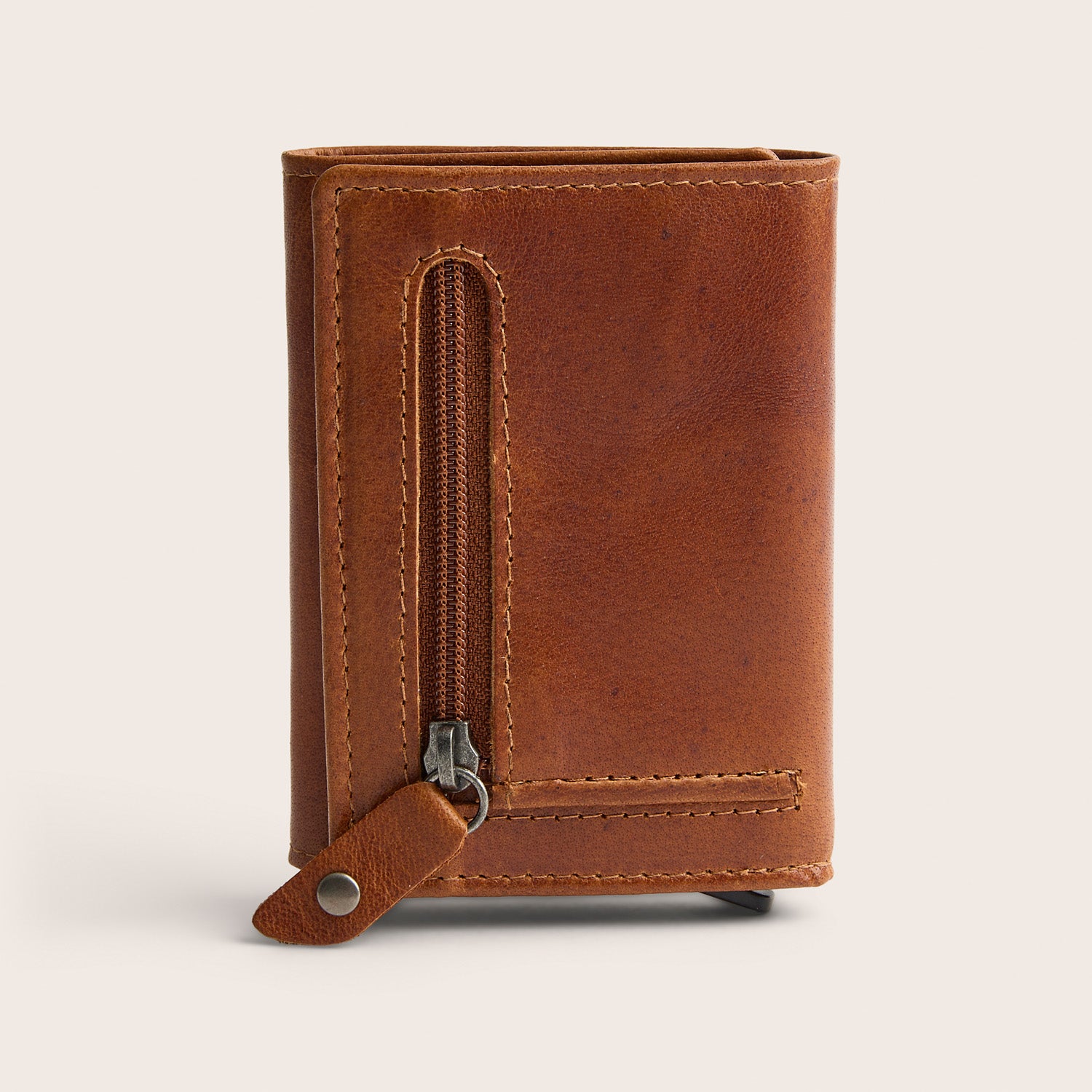 Leren Pasjeshouder Cognac Paris
